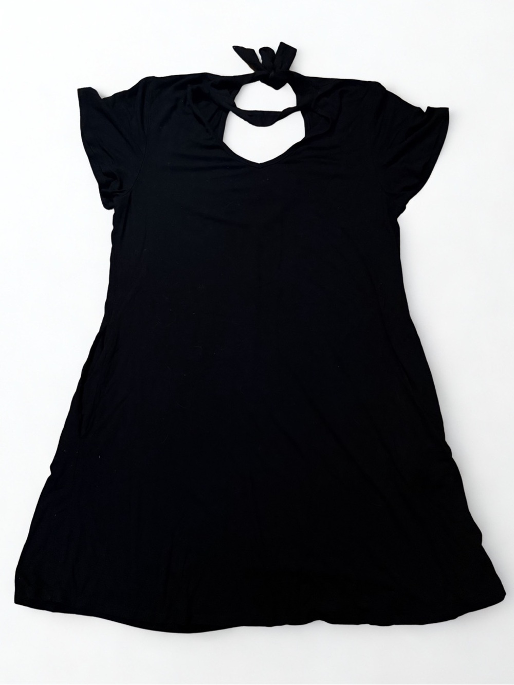 California Moonrise Black Open Back Tie Neck Dress Size Medium